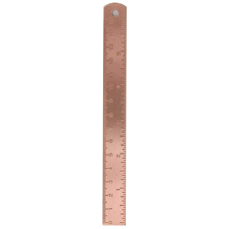 Hztyyier Vintage Brass Ruler, Copper Straight Edge with Dual Scale Centimeter and Inch Measurements, Metal Bookmark for Line Drawing - Image 1